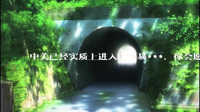 中美已经实质上进入了贸易***，你会愿意为此做什么？
